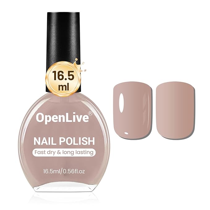 16.5ml Light Brown Nail Polish Large Volume Quick Dry Nail Polish, Long Lasting Shine, Fingernail Toenail Nail Art DIY Home Travel Nail Art Gift
