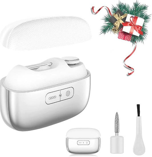 3-in-1 Automatic Electric Nail Clipper with Polishing, Upgraded Electric Nail Trimmer Polisher with LED Light and Nail Scraps Storage, Portable Smart Nail Clipper for Thick Toenails Seniors (White)