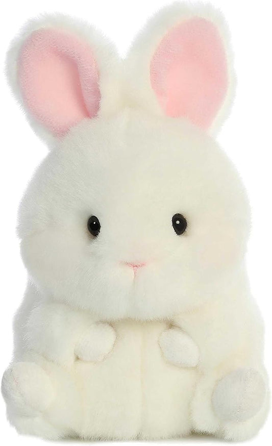 Aurora® Playful Rolly Pet™ Bunbun Bunny™ Stuffed Animal - Compact Size for On-The-Go Fun - for Adults, Kids, Birthdays, and Anniversaries - White 5 Inches