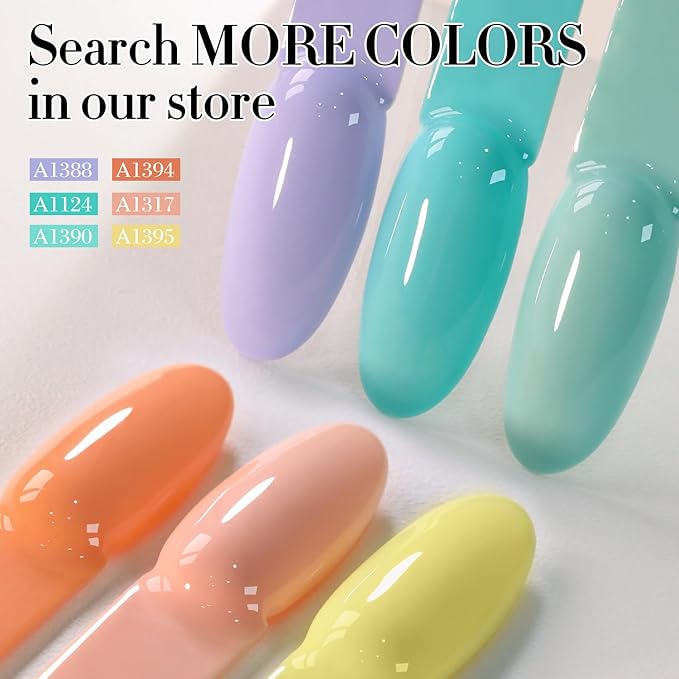 Double Rhythm 15ML Gel Nail Polish Pure Sheer Same Color Same Bottle Soak Off Gel Polish Art Manicure Salon DIY at Home for Women (Light Blue-A1390)