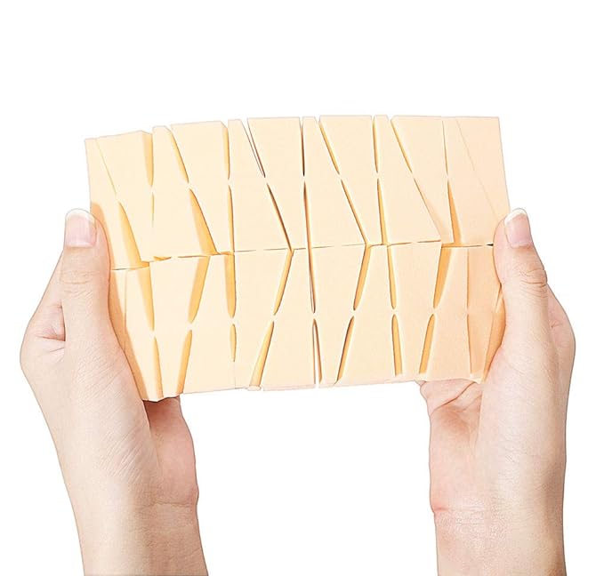 OWLFAVO 48pcs Makeup Cosmetic Wedges Sponges Triangle Latex Free Disposable Beauty Foam Powder Blender Applicator Facial Puffs for Flawless Foundation, Sensitive and All Skin Types