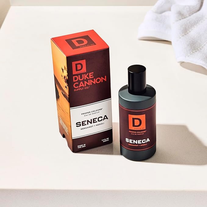 Duke Cannon Proper Cologne Seneca | Men's Eau de Parfum | Bergamot and Neroli | Fresh, Clean, Long-Lasting Scent | 1.7 fl oz