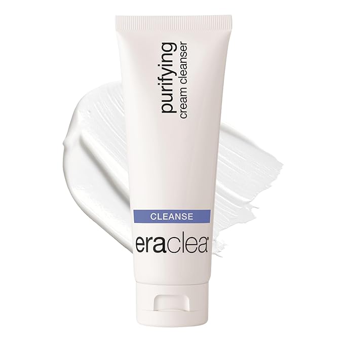 eraclea Purifying Cream Cleanser, Gentle Daily Cleanser with Hyaluronic Acid, Hydrating Face Moisturizer for Dry Skin, Soothing Face Wash Removes Impurities, Oil, and Makeup for Radiant Skin (4 fl oz)