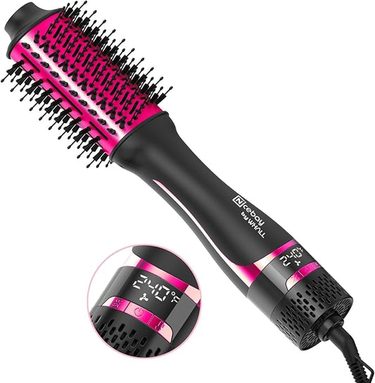 Nicebay Hair Dryer Brush, Blow Dryer Brush for Women Fast Styling, One Step Blowout Brush with Display Screen-Less Frizz, More Shine, Oval Ceramic Barrel, Negative Ion