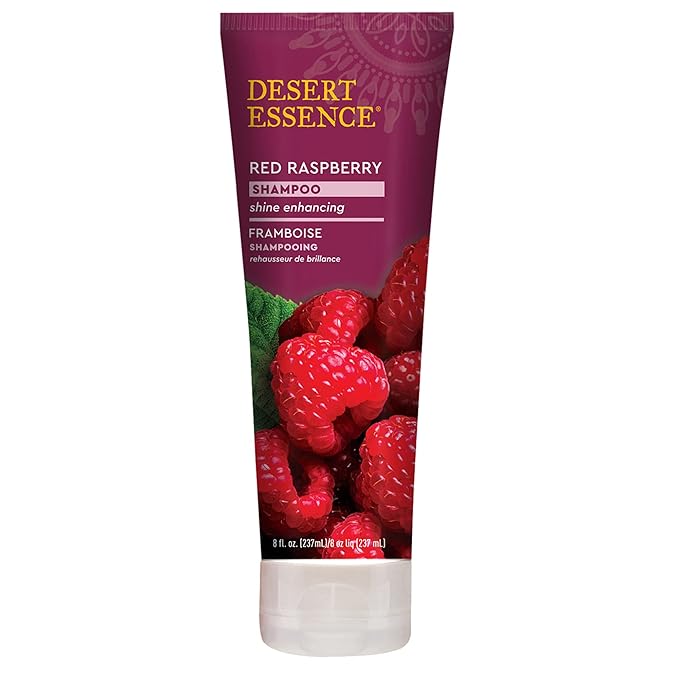 Desert Essence Red Raspberry Shampoo - 8 Fl Ounce - Gloss & Shine Enhancing - Strengthens Hair - Removes Everyday Pollutants - Vitamin A & C - Calcium - Magnesium