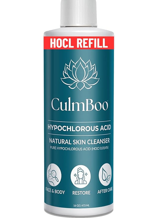 Hypochlorous Acid Spray for Face & Skin - HOCl, Acne Prone Skin, Eczema, Natural Tattoo Aftercare, Piercing Aftercare Spray, Eye Lash Cleanser, Face Mist Toner, Wound Care Cleanser, 16 Fl Oz