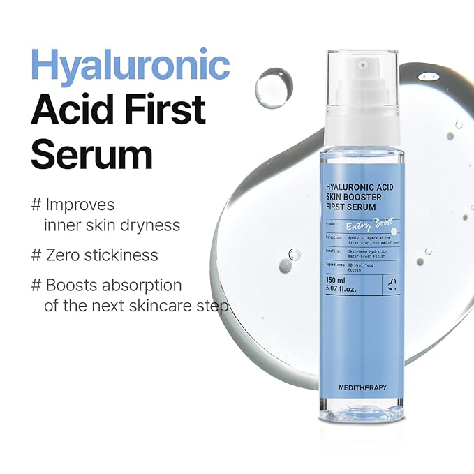 Meditherapy Hyaluronic Acid Serum XXL 150ml (5.07 fl.oz.) – Ultra Hydrating Serum for Glowing Skin, Non-Sticky, Anti-Aging & Wrinkle Care, Korean Skin Care