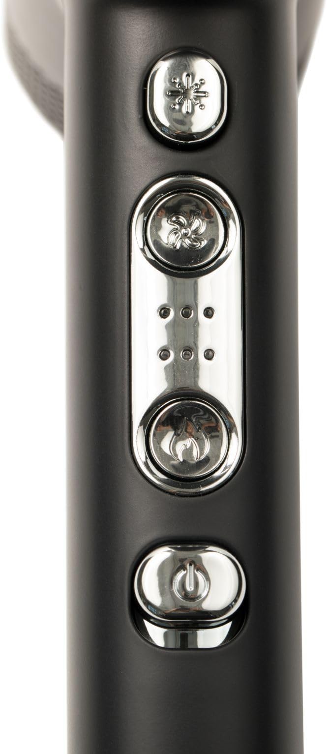 Jerdon Hair Dryer with High Speed Low Noise Brushless Motor for Fast Drying and Includes Acessories - JHD100KB