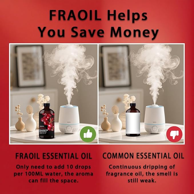 Cherry Essential Oil, Cherry Oil 4 Fl Oz 120ML for Diffuser Humidifier Yoga Cleaning DIY Candle Soap Making Perfume Gift for Women Essential Oils