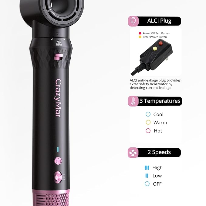 7-in-1 Air Wrap Hair Styler, Fast Drying Blow Dryer & Curling StylingTool, Hot Air Styler No Heat Damage, Hot Air Styler Wrap for Curling Volumizing Straightening Styling(Rose Pink)