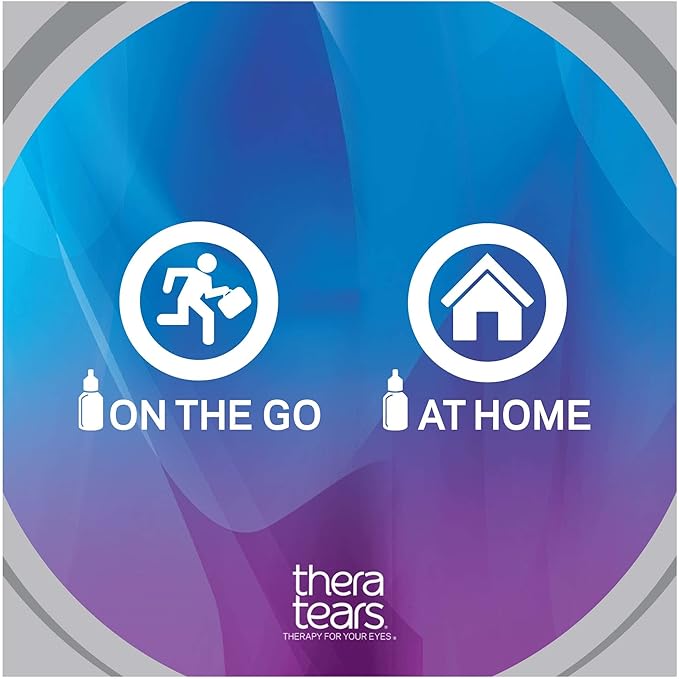 TheraTears 1200mg Omega 3 Supplement for Eye Nutrition, Organic Flaxseed Triglyceride Fish Oil and Vitamin E, 180 Count with Thera Tears Eye Drops for Dry Eyes, 0.5 Fl Oz, 15 Ml, 2 Pack