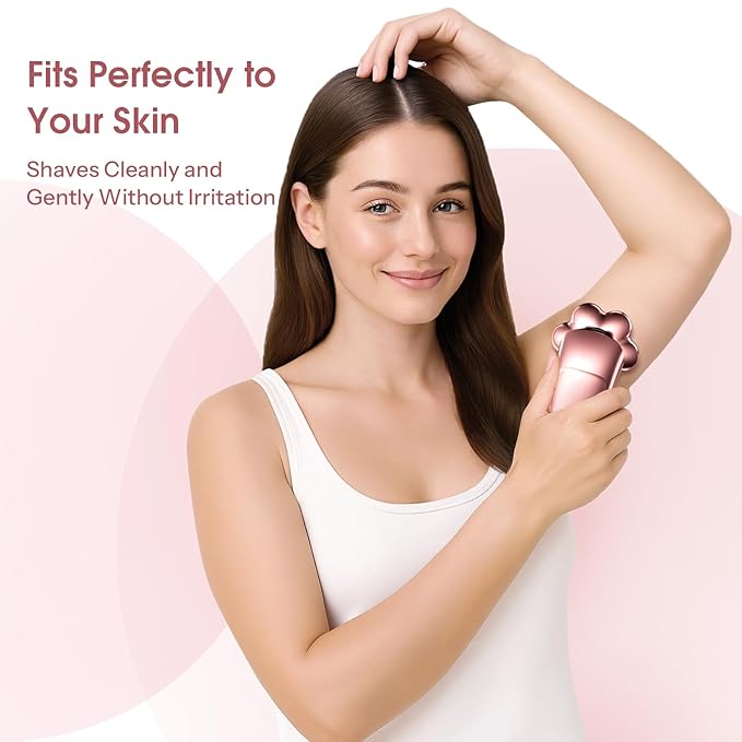 Electric Razors for Women Legs: 5-in-1 Rechargeable Body Shaver, 7D Wet & Dry Bikini Trimmer, IPX7 Waterproof Lady Hair Remover for Face Underarms Pubic, Rose Pink