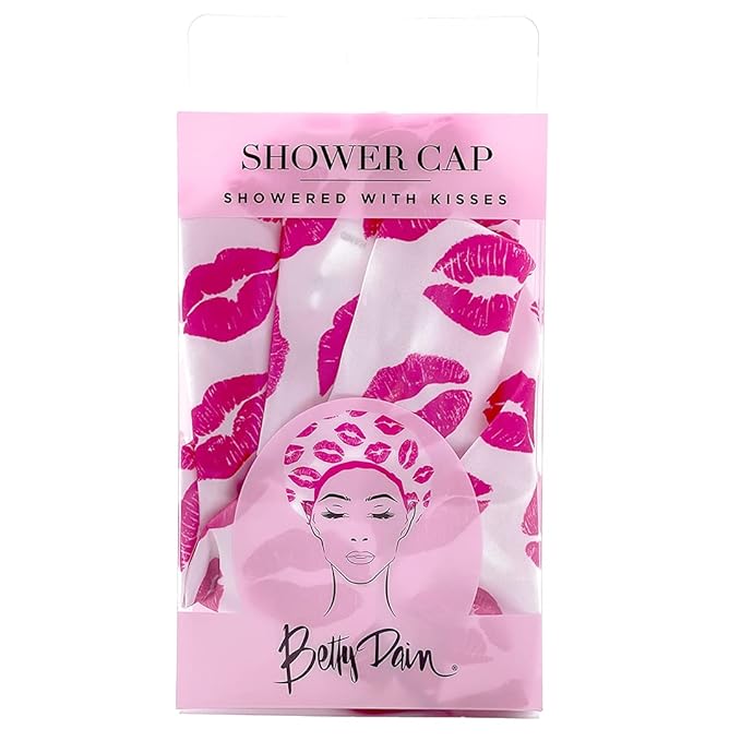 Reusable Shower & Bath Cap & Lined, Oversized Waterproof Shower Caps Large Designed for all Hair Lengths with PEVA Lining & Elastic Band Stretch Hem Hair Hat - Fashionista Showered With Kisses