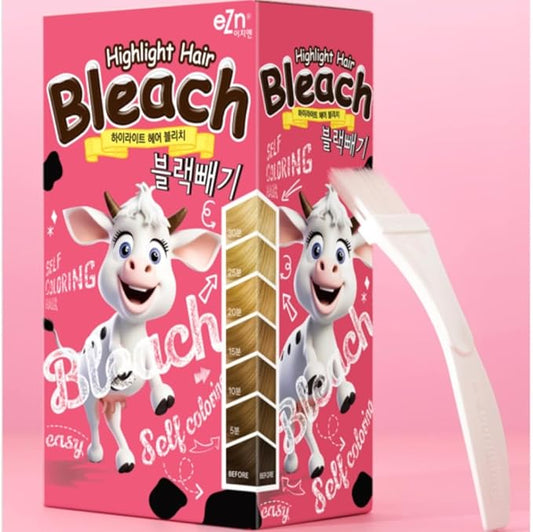 eZn Highlight Hair Bleach Kit, 4.23oz Korean Cruelty-Free Hair Lightener, Lifts Up to 6 Levels, Includes Tint Tray, Brush, and Complete Lightening System