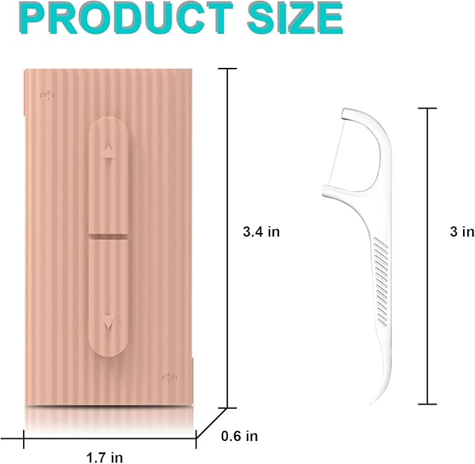 Holy Rose Travel Dental Floss Picks Case - 2 Boxes, Portable Floss Dispenser Pink - 4 Boxes, 50 Picks and 10 Picks/Box, Total of 160 Picks | Adult Flosser Sticks Set for Teeth and Oral Care.