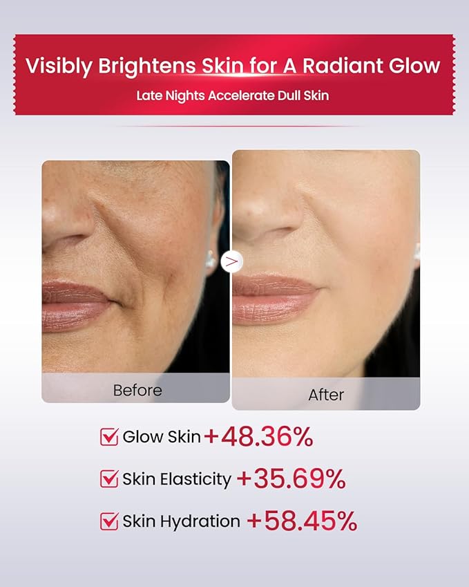 AMIRO HydraGlow Booster Facial Device, Red Light & Microcurrent + PDRN Serum Kit, Skin Firming & Radiance Enhancing, 1 Facial Massager & 30 * 0.04OZ PDRN Serum