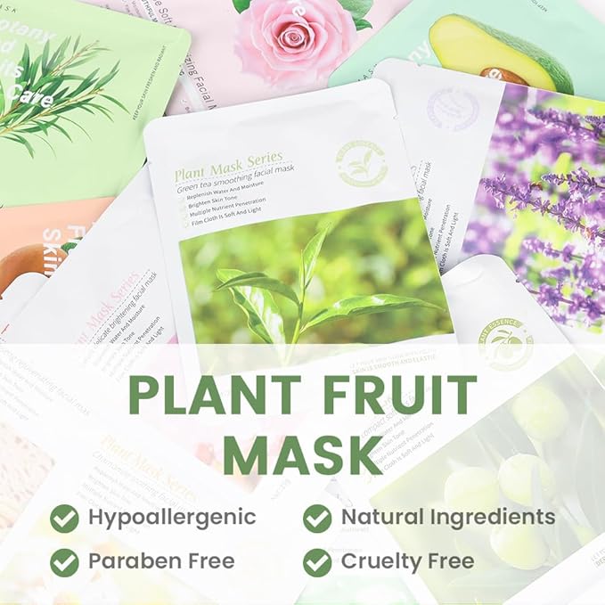 evpct 12Pack Kids Face Masks for Kids Girls Spa, Girls Kids Facial Spa Day Slumber Sleepover Birthday Party Favors Supplies Kit for Girl, Kid Friendly Facial Face Sheet Masks Bulk Skincare for Kid, B3