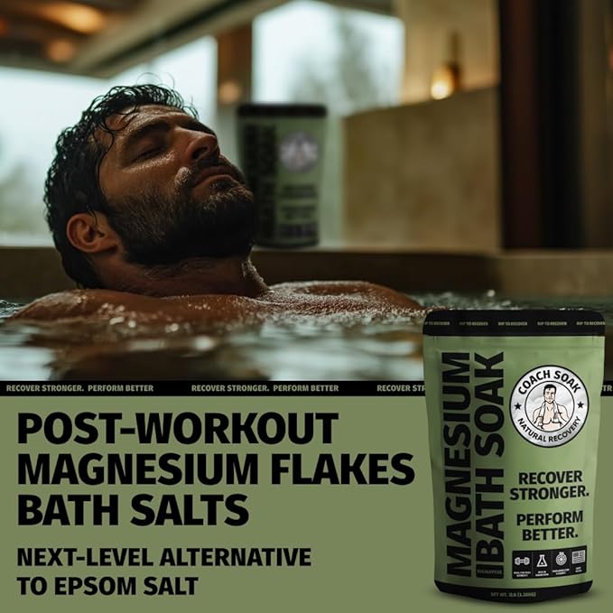 Coach Soak Recovery Bath Soak and Magnesium Lotion with MSM Eucalyptus Tea Tree Bundle (Eucalyptus)