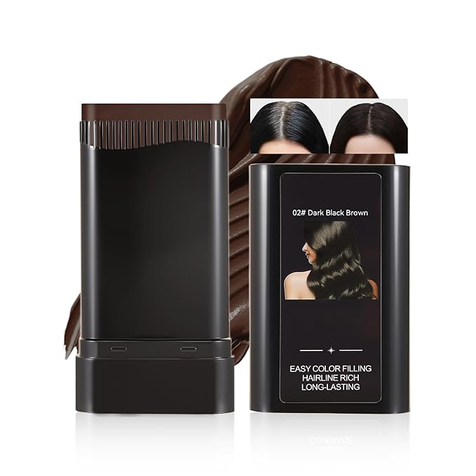 Hair Touch-Up Stick, Instant Gray Hair Cover Stick, Built-In Comb for Seamless Blending, Cream Concealer, Quick Temporary Cover