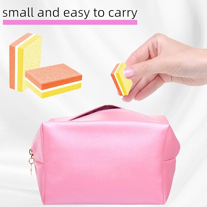 50 Pcs Sponge Nail Buffers,100/180 Grit Mini Nail Files,Mini Buffer Block Nail File for Acrylic & Natural Nails,Double-Sided Buffing Blocks for Manicure & Pedicure,Salon & Home Use(Yellow and Orange)