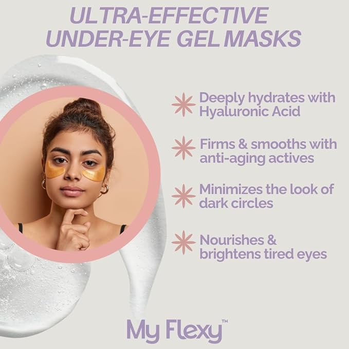 Under Eye Patches for puffy eyes and dark circles, Collagen & Peptides Skincare, Gold Eye Masks for dark circles and puffiness, Self Care Gifts for Women & Men, Under Eye Mask Patches 24 Pairs - Gold