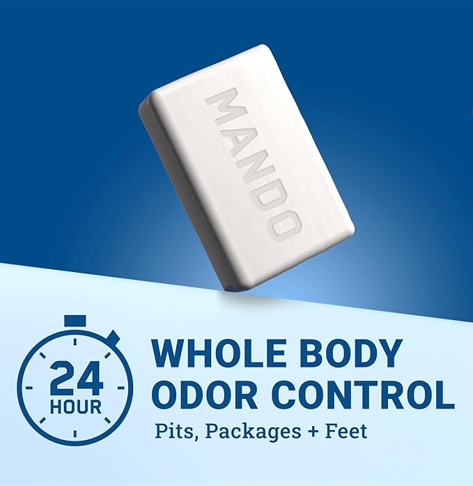 Mando 4-in-1 Acidified Cleansing Bar - 24-Hour Odor Control - Moisturizing Formula - Formulated without SLS and Parabens - Safe For Sensitive Skin - 5 ounces (Pack of 2) - Pro Sport & Mt Fuji