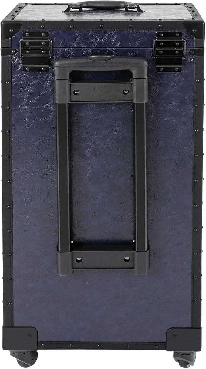 Cosmetic Train Case,Makeup Organizer Travel Case with Multiple Compartments,Rolling Makeup Case,Professional Makeup Casewith Wheels for Make-up Artists