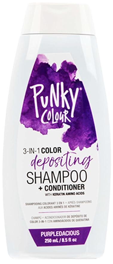 Punky Colour 3-in-1 Color Depositing Conditioner & Hair Cleanser - Purpledacious, Semi Permanent Hair Color Conditioner, Sulfate-Free Hair-Dye, 8.5 fl oz.