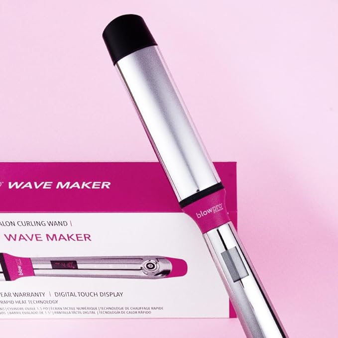 blowpro Professional Salon Wavemaker, 1.5" Oval Titanium Barrel, Rapidly Heats to Max Temp in 60 Seconds, 3 Preset Temp Options, Easily Creates Gorgeous S Shaped Waves or Even Classic Soft Curls,