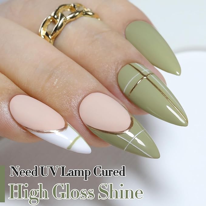 Double Rhythm 15ML Gel Polish Pure Sheer Same Color Same Bottle Soak Off Gel Polish Art Manicure Salon DIY at Home for Women (Sage Green-A1463)