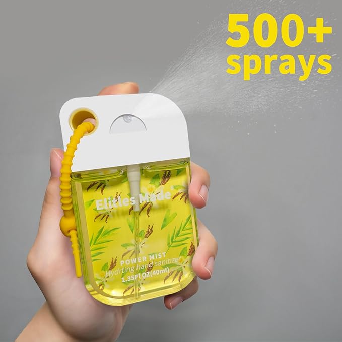 Hand Sanitizer Spray, 3Pack Spray Hand Sanitizer Travel Size With Cute Keychain, Scented Mini Pocket Power Mist Hydrating for Kids Christmas Gifts,1.35FL.OZ (Watermelon,Citrus,Strawberry