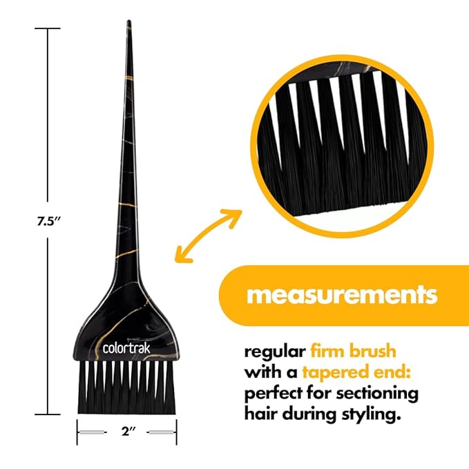 Colortrak Lux 2 Piece Hair Brush Set for Highlighting and Coloring Hair Sections, Includes 1 2.5 Inch Wide Celestial Glow Soft Bristles and 3 Inch Wide Meteor Shower Stiff Bristle Brush
