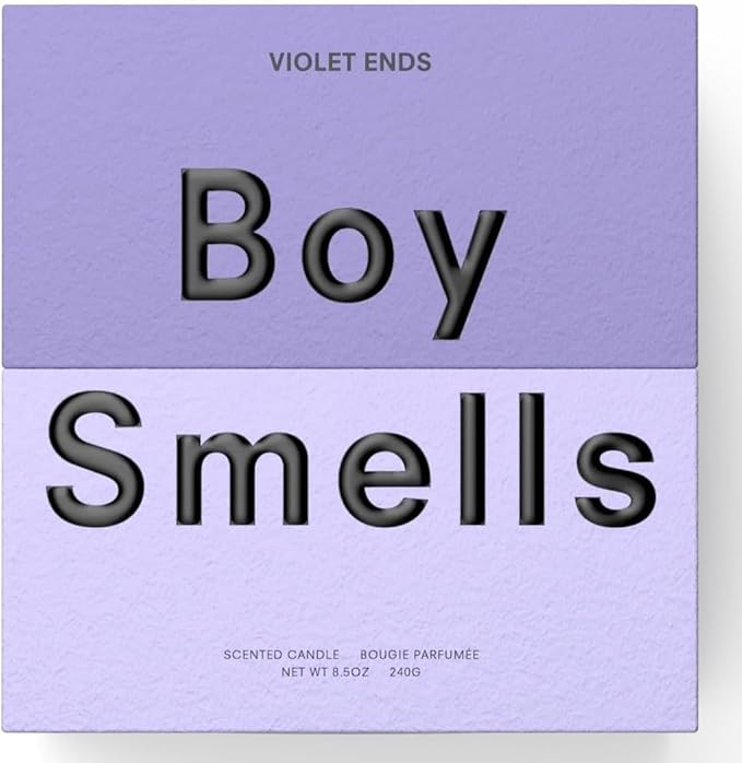 Boy Smells Violet Ends Candle - 27 oz - Aromatic Candle for Home with Rhubarb, Violet and Smoked Papyrus - Up to 100-Hour Burn - Cotton Wick