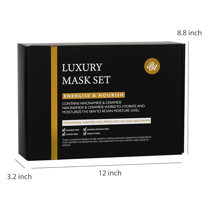 55 Pcs Christmas Gifts for Women & Men, Charcoal Face Sheet Mask Pack, Skin Care Set, Hydrolyzed Real Collagen Mask, Hyaluronic Acid Face Serum, Eye Patches, Self Care Kit, Birthday Gift, Dad, Mom