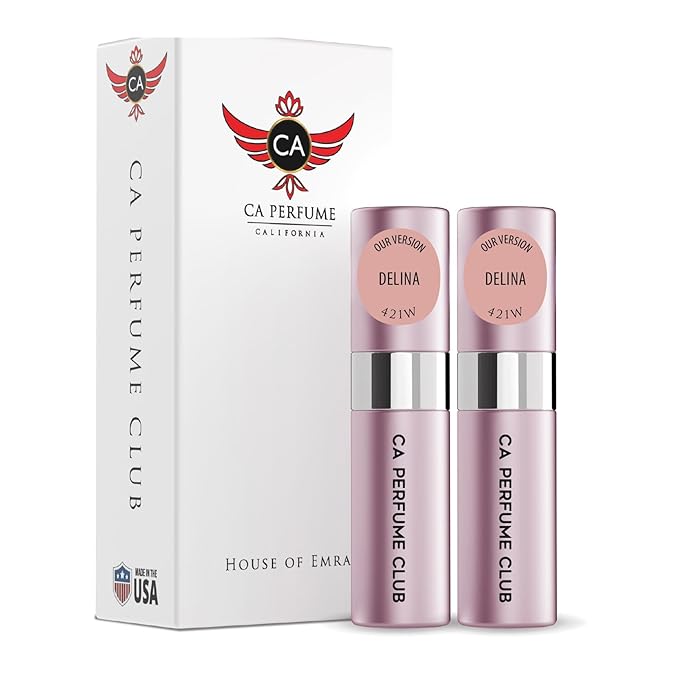 CA Perfume Impression of Delina For Women Concentrated Long Lasting Eau de Parfum Spray Refillable Atomizer Bottle 0.27 Fl Oz (Pack of 2)