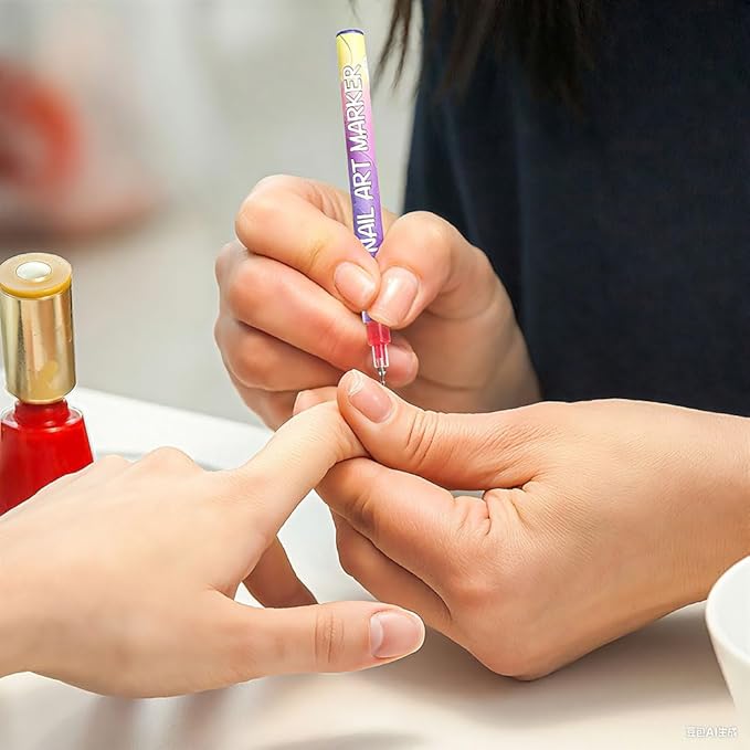 12 Color Nail Art Pens, 2026 New 0.5 MM Nail Polish Pens Set Drawing Painting Point Liner Acrylic Painted Pen Kit, Waterproof and Quick-drying Nail for DIY Nails Art Design ((2 set) 12 Color)