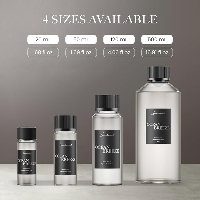 Scentiment Diffuser Oil - Ocean Breeze | Inspired by Five Star Hotels' Lobby Scent | Luxurious Scent with Notes of Bergamot, Lemon, Jasmine with Marine & Amber (50ml)