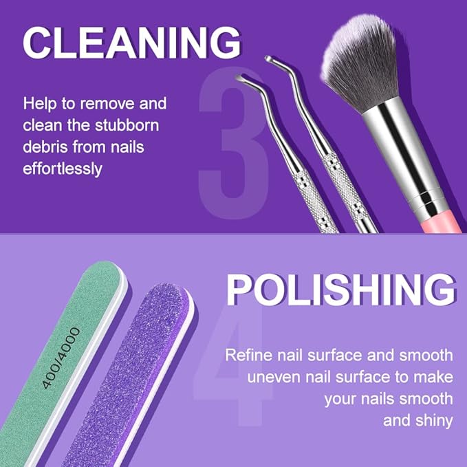 TsMADDTs 13PCS Manicure and Pedicure Tools Kit, Nail Files and Buffers Block, Polish Buffer, Cuticle Nippers, Cuticle Pusher and Peeler, File and Lifters for Toenails