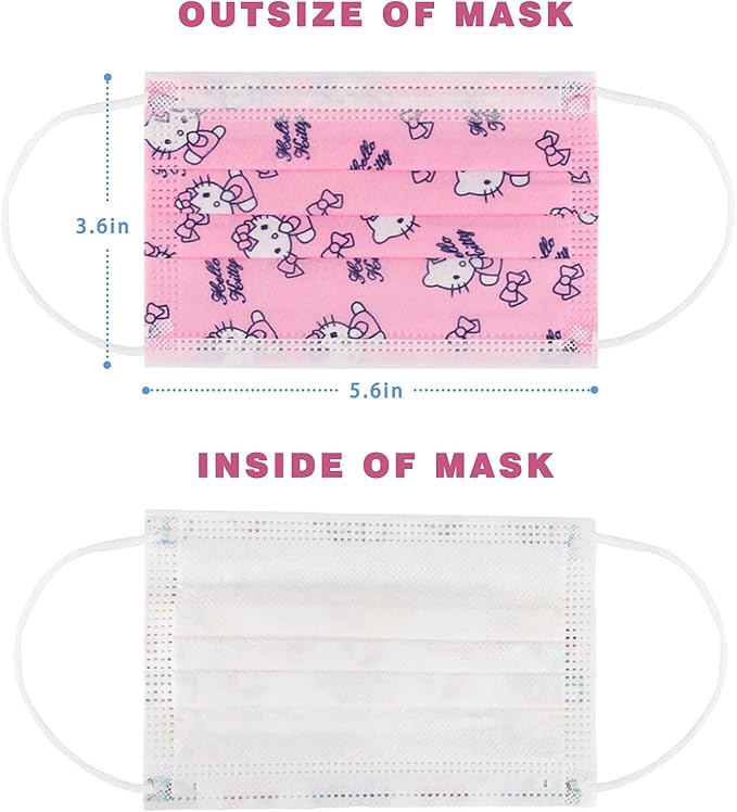 Kids Face Mask 3 Ply Layer Safty Breathable Fabric for Girls and Boys (50 Pack)
