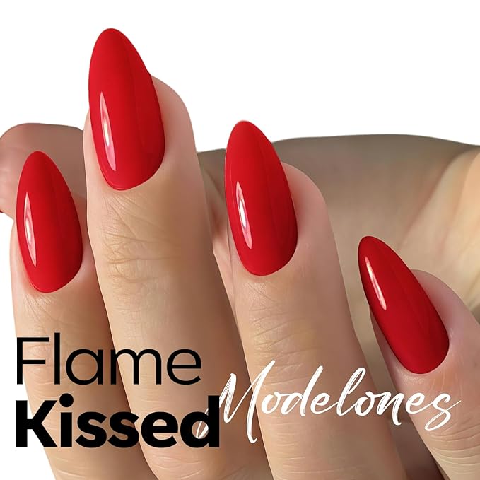 modelones Red Gel Nail Polish Nail Bright Ferrari Red Christmas Gel Polish Soak Off LED Nail Art DIY Salon Manicure New Year Party Nails 15 ML