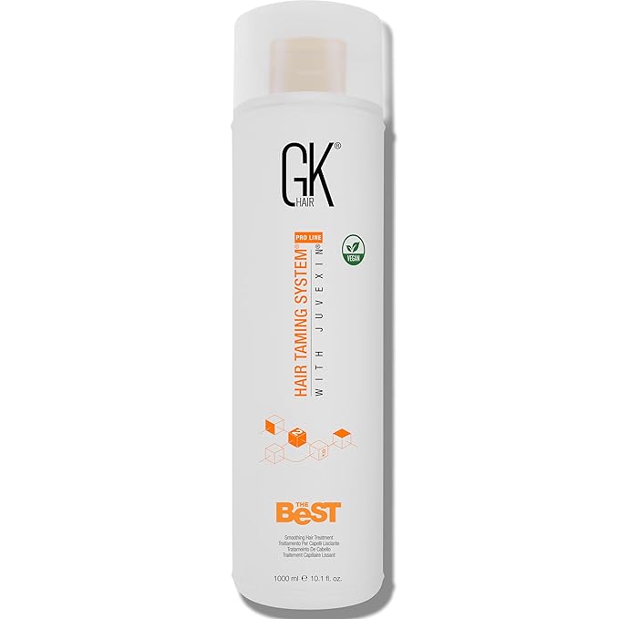 GK HAIR Global Keratin The Best (33.8 Fl Oz/1000ml) Smoothing Keratin Hair Treatment - Professional Brazilian Complex Blowout Straightening For Silky Smooth & Frizz Free Hair