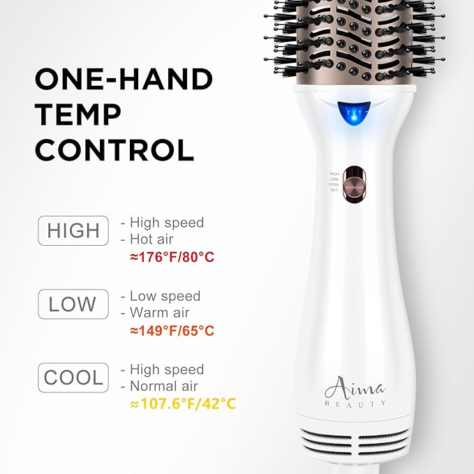 One Step Dryer & Volumizing Hot Air Brush, Blow Dryer, Ceramic Straightener, Curler & Hot Comb 4 in 1 Salon Ionic Hair Styling Tools, White