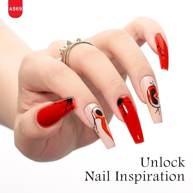 MAYCHAO 15ML Gel Nail Polish 1Pc Red Gel Polish Soak Off UV LED Nail Polish Nail Art Starter Manicure Salon DIY at Home, 0.5 OZ