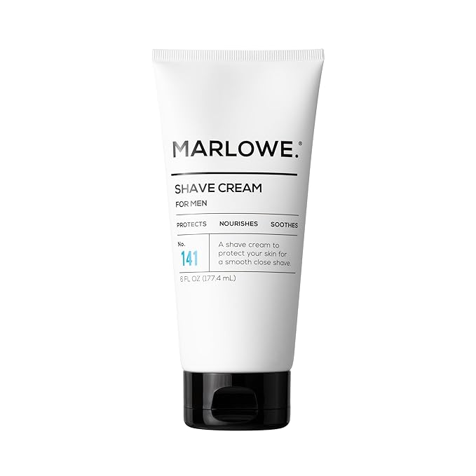 MARLOWE. Shave Cream No. 141 & Post Shave Lotion No. 144 – 6oz Each – Conditioning Shave Cream & Aftershave Lotion for Smooth, Soothing, Close Shave – Men's Shaving Kit Essentials, 2-Pack