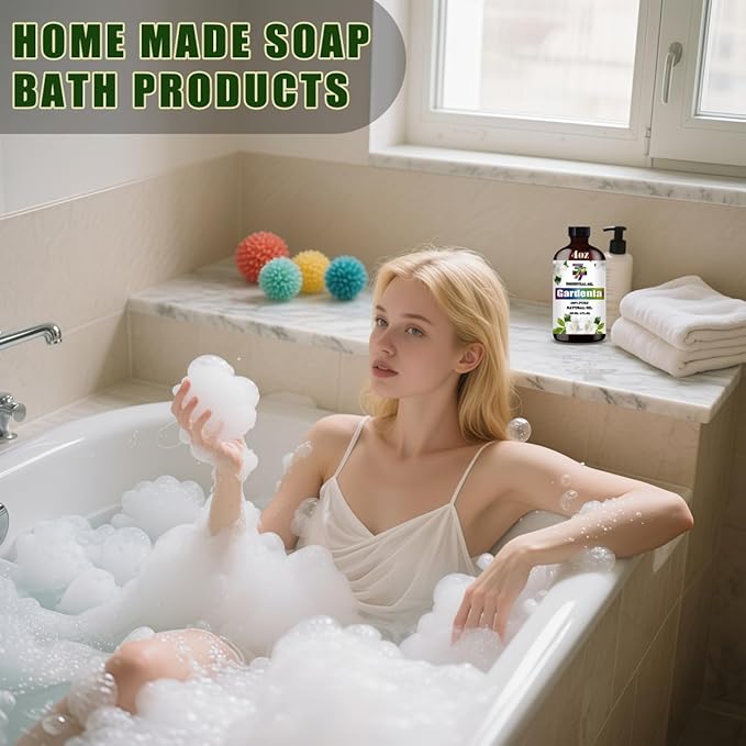 Gardenia Essential Oil (4 oz/120 ml) — Gardenia Oils for Aromatherapy, diffusers, humidifiers, Home fragrances, DIY Skin Care, Soap Making, DIY Candle, Yoga, and Meditation