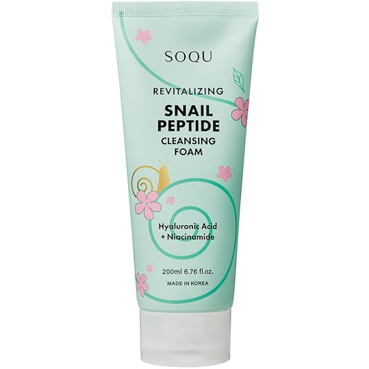 Snail Peptide Cleansing Foam with Niacinamide & Hyaluronic Acid – Hydrating Facial Cleanser for Radiant Skin – Made in Korea – 200ml