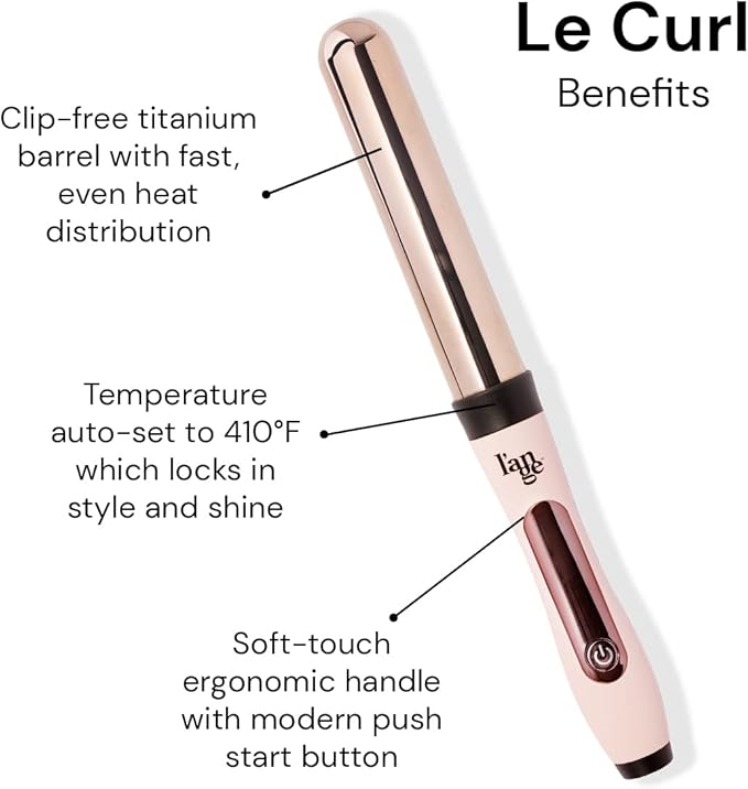 L'ANGE Hair Le Curl 32 MM Titanium Curling Wand | Professional 1.25 Inch Curling Iron for All Hair Types | Clip Free Hair Curler | Best Curling Wand for Tighter Curls & Beach Waves