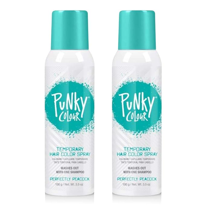 Punky Brand Punky Pastel Temporary Hair Color Spray, Perfectly Peacock, 7 Ounce, 2-Pack
