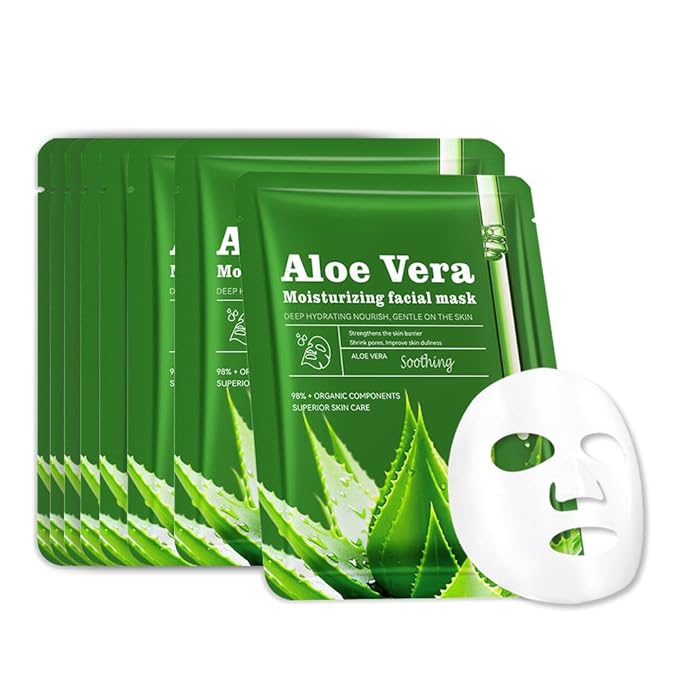 Face Sheet Mask Skincare,Hydrating Spa Face Mask For Sensitive Skin,Moisturize,Nourish for All Skin Types,Natural Skin Care Spa Face Mask for Women Men Girls,Pack of 8