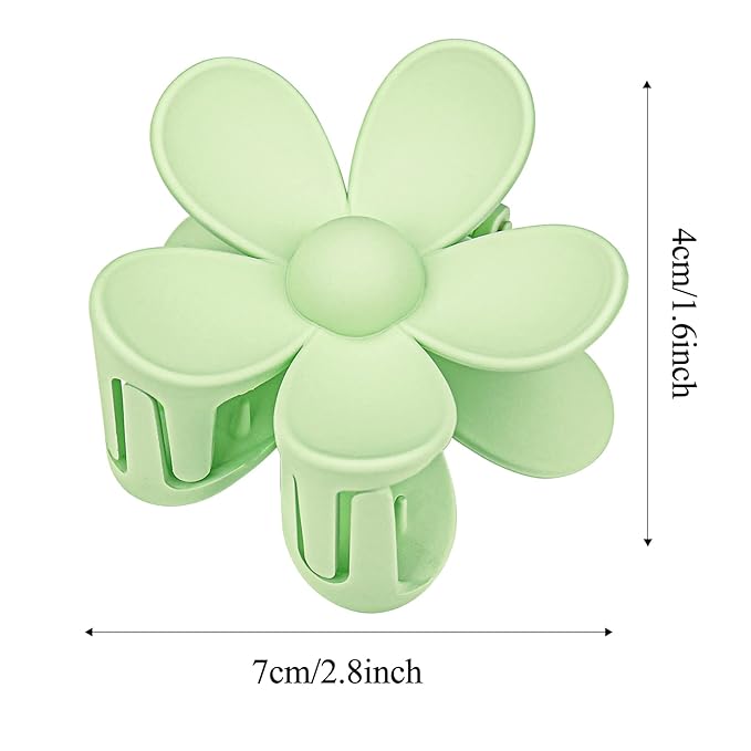 12 Pieces Flower Claw Clips for Women Girls - Large, Strong Hold Jaw Clips in 12 Matte Colors for Thick and Thin Hair